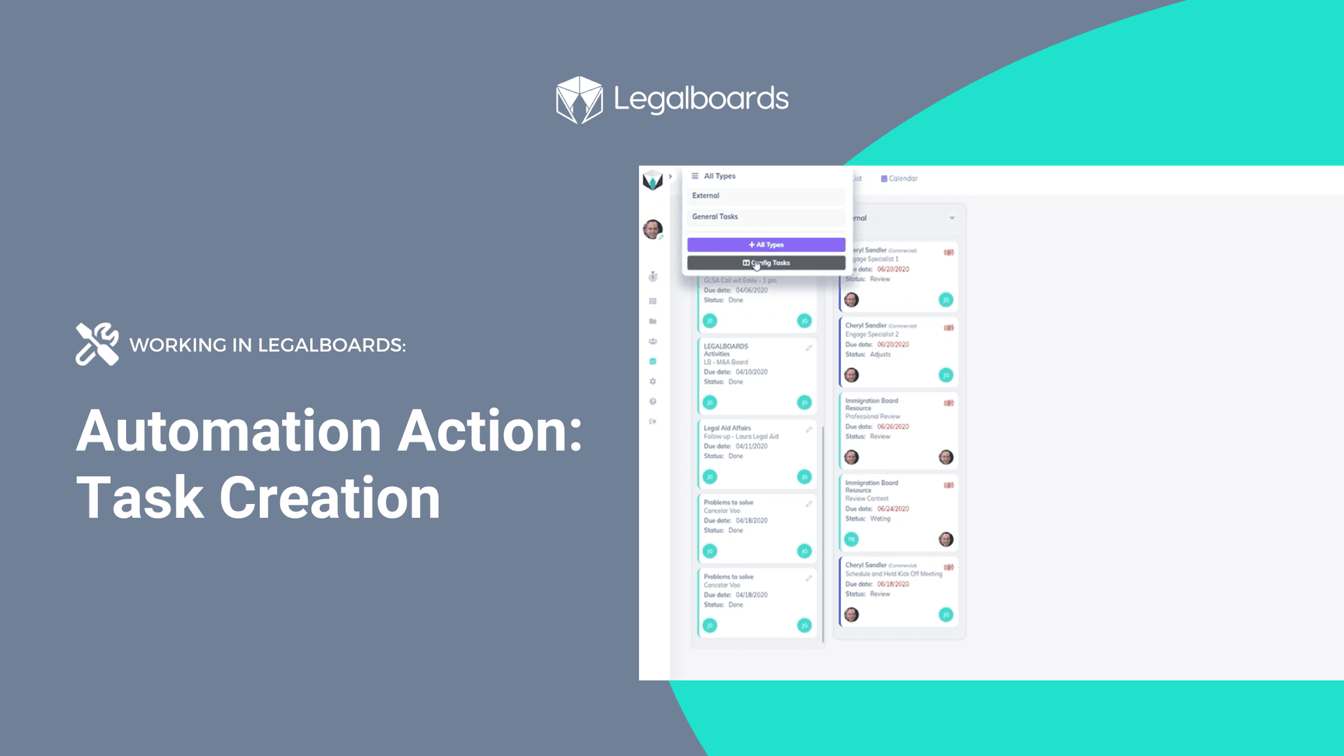 Working in Legalboards- Automation Action: Task Creation