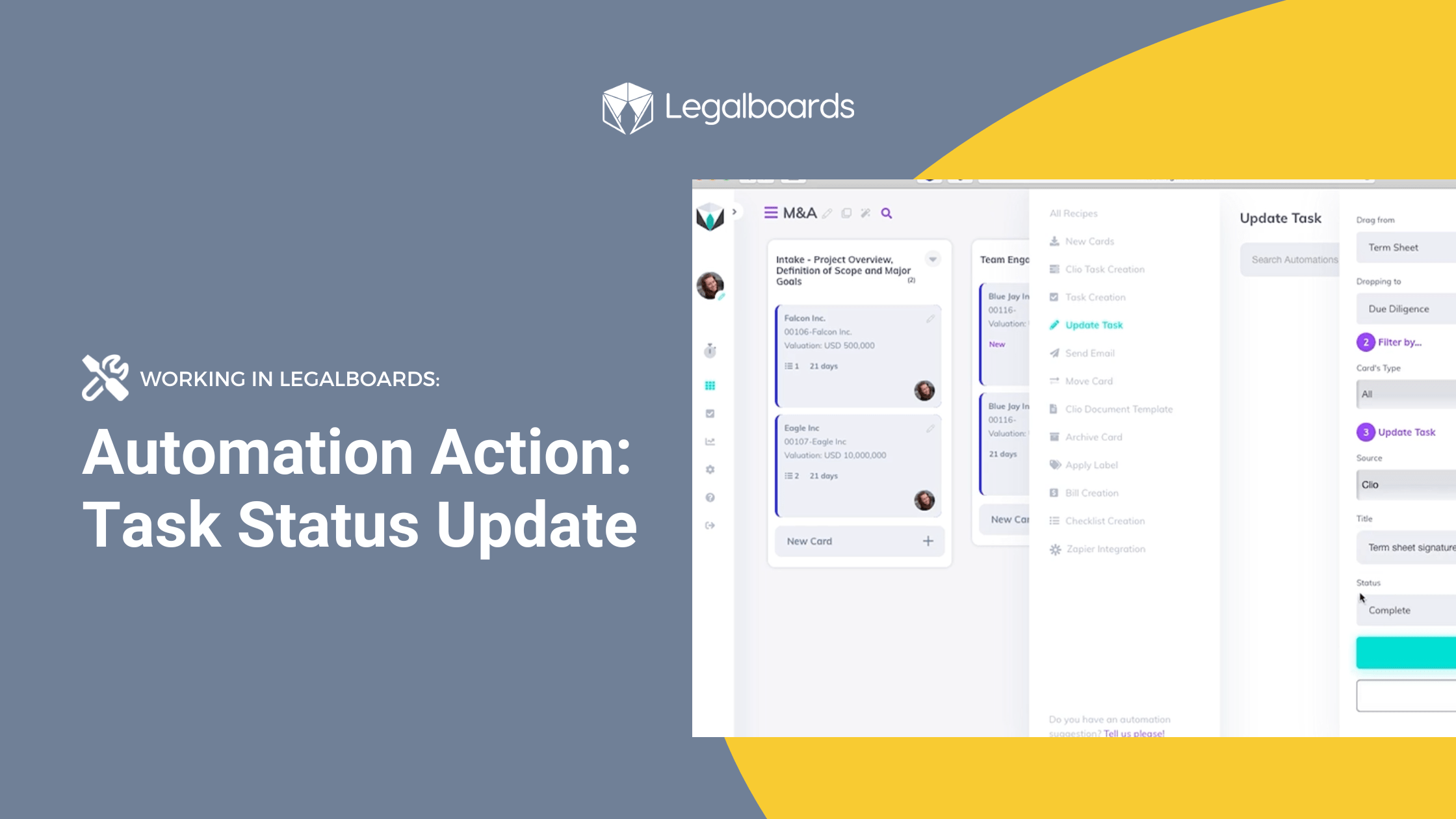 Working in Legalboards: Task Status Update