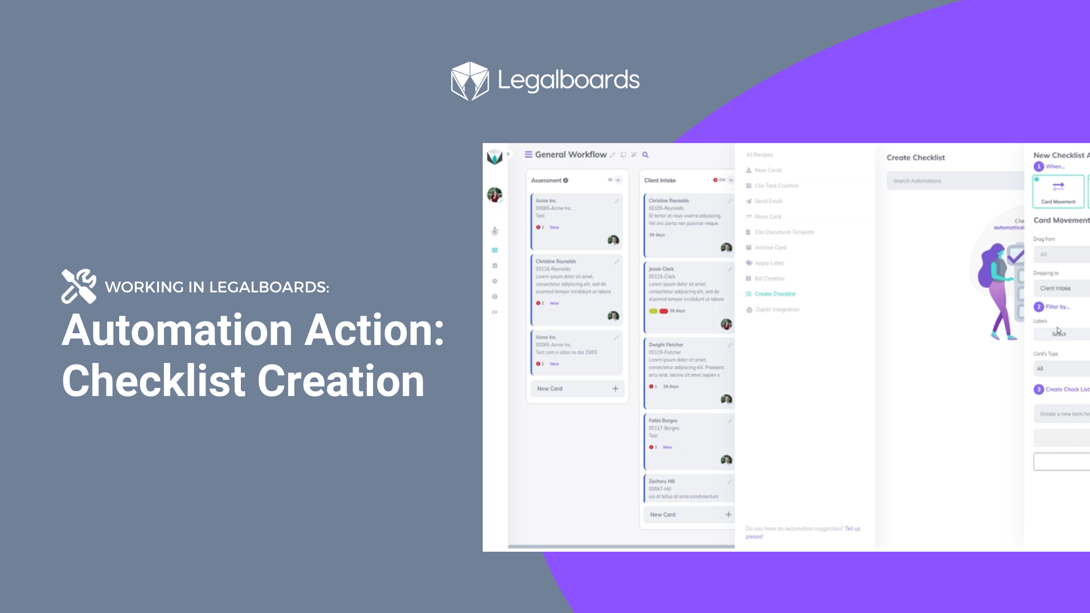 Working in Legalboards- Automation Action: Checklist Creation