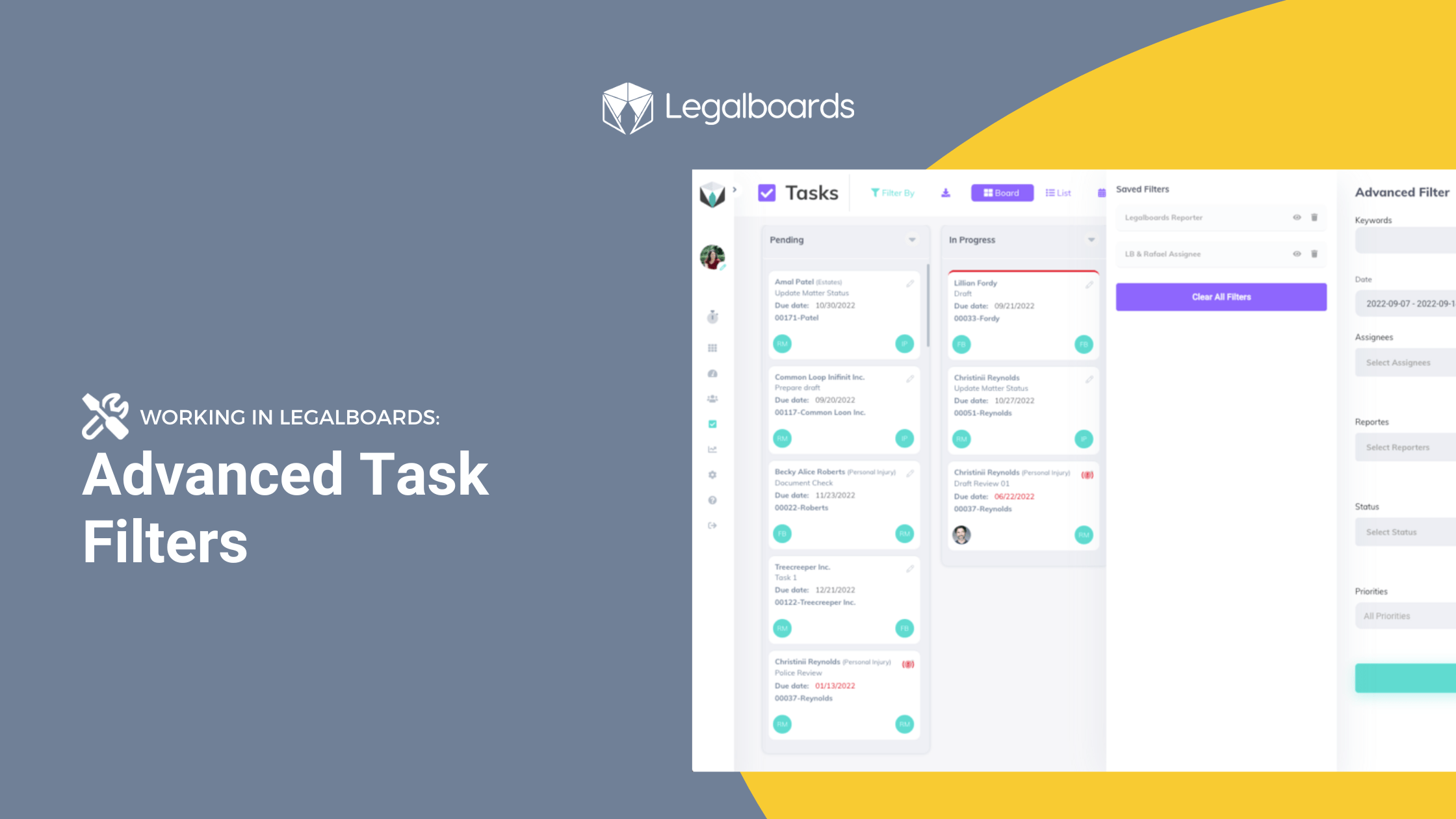 Working in Legalboards: Advanced Task Filters