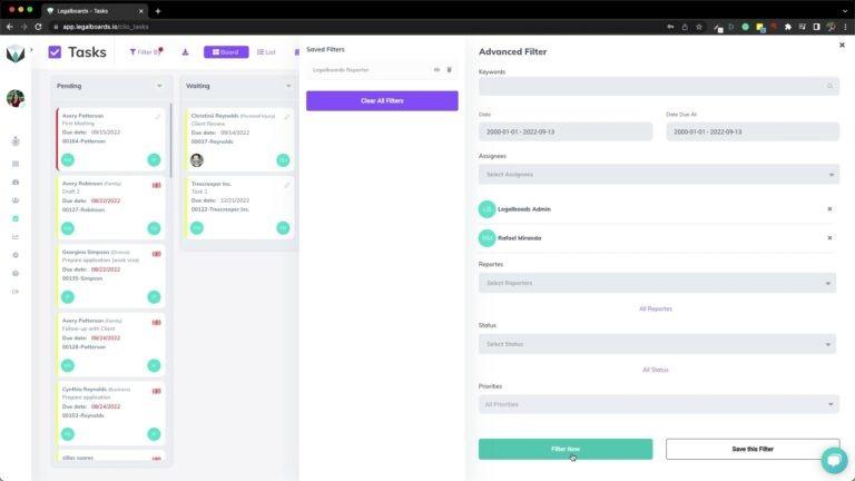 Advanced filters on the task board screenshot 2