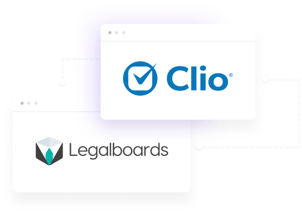 Legalboards and Clio Logos
